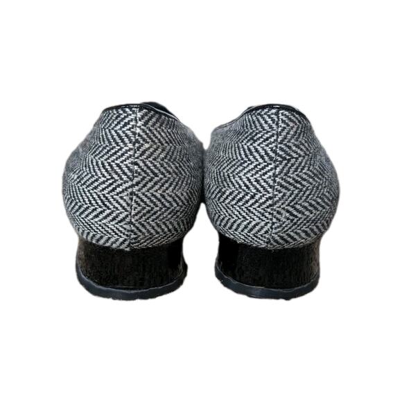 Vintage Worthington Herringbone Tweed Loafers, Block Heel 90's Classic Sz. 10 - Picture 4 of 9